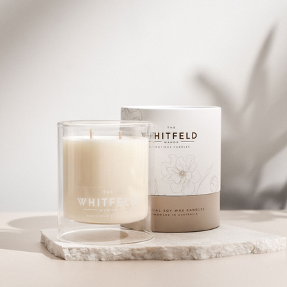 White apricot candle